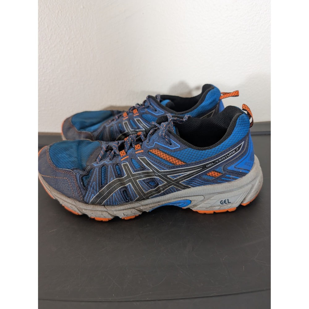ASICS Gel-Venture 7 Mens 8.5 Extra Wide Blue Orange Trail Running Shoes Hiking